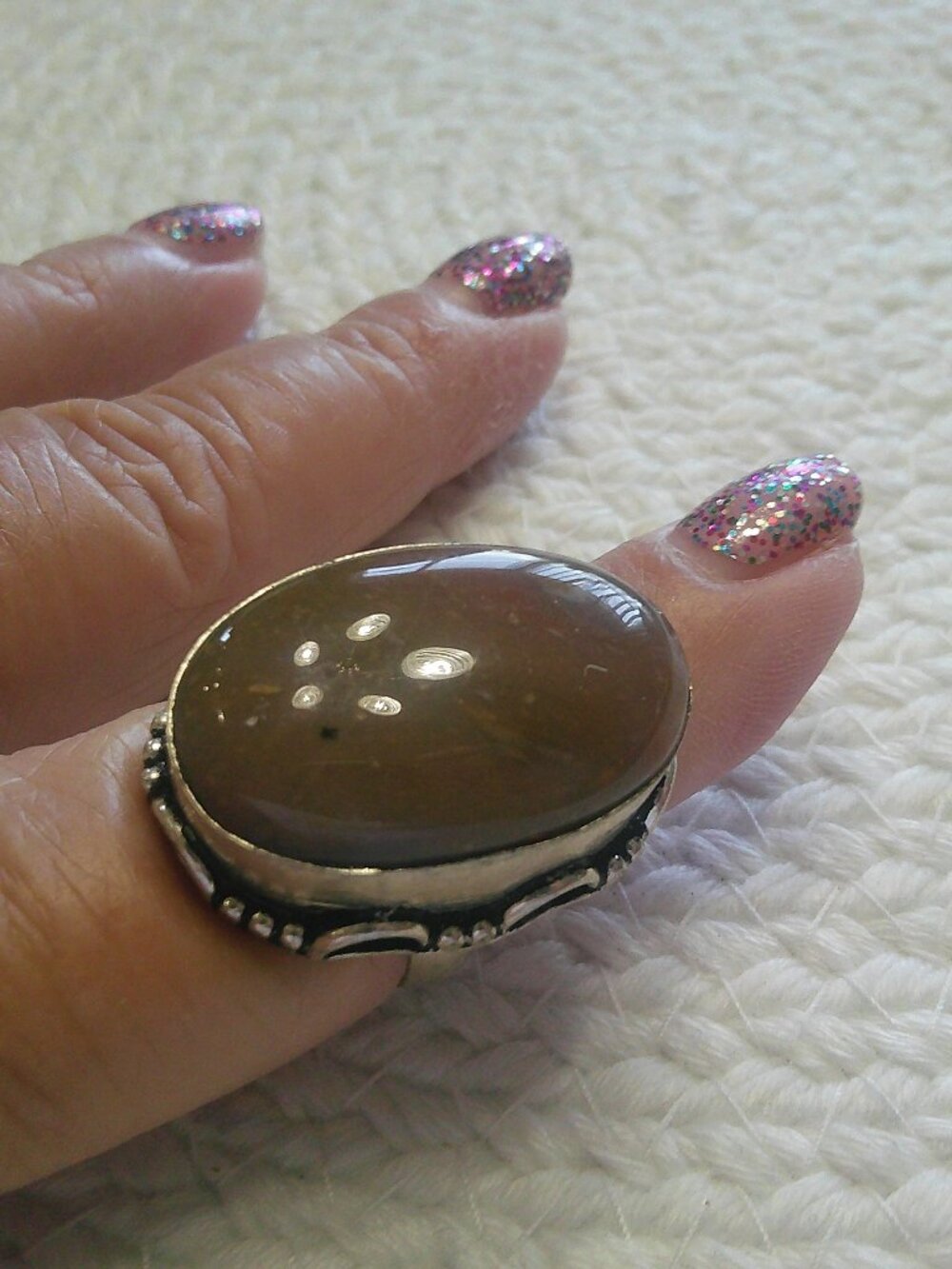Natural JASPER Handmade Sterling 925 Ring Size 9.5 #366F